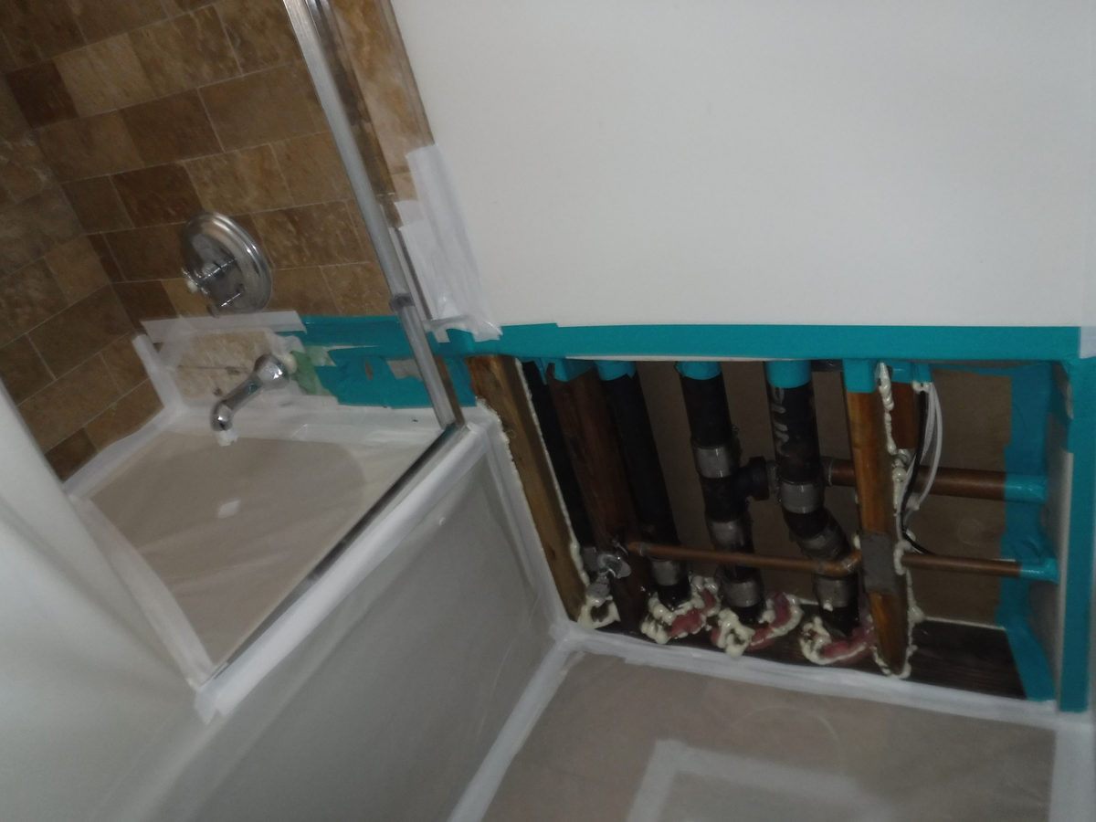 Mold removal in progress