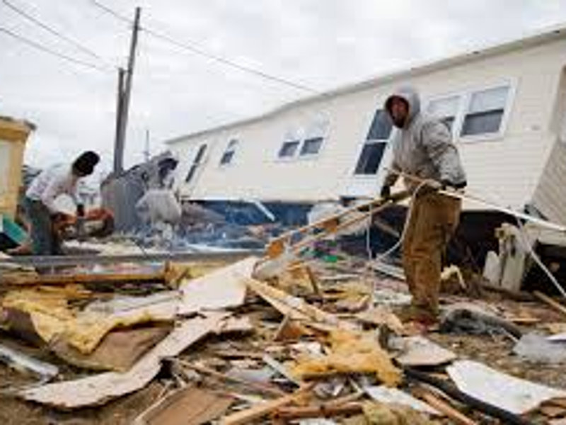 Debris removal in progress